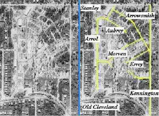Current steets overlaid on hospital layout